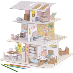 Colorie assemble et joue Diy Maison de poupées - Djeco 2