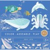 Kit Colorie, Assemble et Joue Animaux de la Mer - Djeco