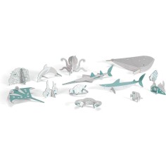 Kit Colorie, Assemble et Joue Animaux de la Mer - Djeco 2