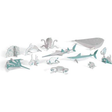 Kit Colorie, Assemble et Joue Animaux de la Mer - Djeco Kit Colorie, Assemble et Joue Animaux de la Mer - Djeco