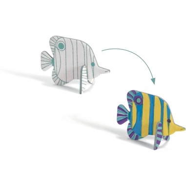 Kit Colorie, Assemble et Joue Animaux de la Mer - Djeco Kit Colorie, Assemble et Joue Animaux de la Mer - Djeco