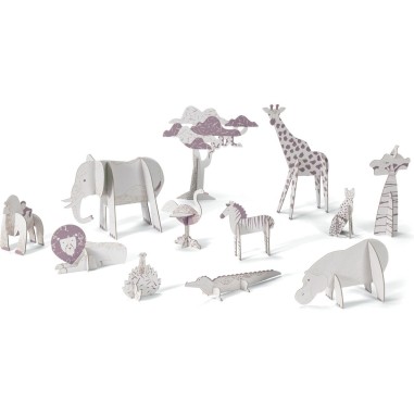 Kit Colorie, Assemble et Joue Animaux de la Savane - Djeco Kit Colorie, Assemble et Joue Animaux de la Savane - Djeco