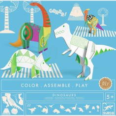 Colorie assemble et joue Diy Dinosaures - Djeco