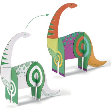 Colorie assemble et joue Diy Dinosaures - Djeco Colorie assemble et joue Diy Dinosaures - Djeco