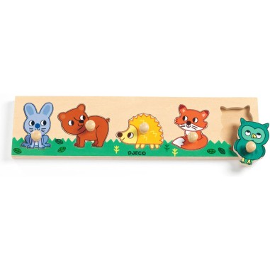 Puzzle Gros Boutons Forest'n'Co - 5 pièces - Djeco Puzzle Gros Boutons Forest'n'Co - 5 pièces - Djeco