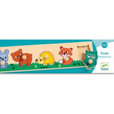 Puzzle Gros Boutons Forest'n'Co - 5 pièces - Djeco Puzzle Gros Boutons Forest'n'Co - 5 pièces - Djeco