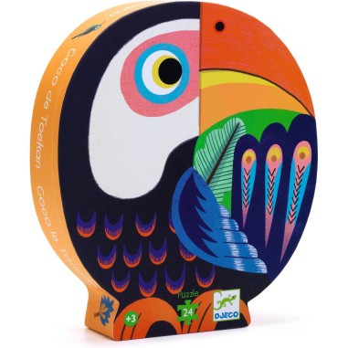 Puzzle Silhouette - Coco le Toucan - 24 Pièces - Djeco Puzzle Silhouette - Coco le Toucan - 24 Pièces - Djeco