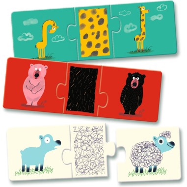 Puzzle trio Tout nu 8x3 pcs - Djeco Puzzle trio Tout nu 8x3 pcs - Djeco