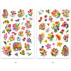Tatouages fleurs Aqua Flor pour les enfants de - Djeco 2