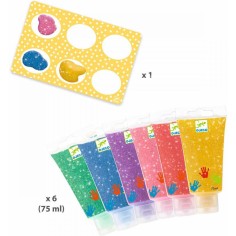 6 Tubes de peinture à doigts Paillettes - Djeco 2
