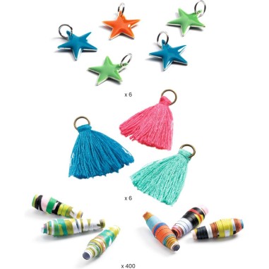 Perles papier et bracelets à créer Pop et acidulés - Do it Yourself - Djeco Perles papier et bracelets à créer Pop et acidulés - Do it Yourself - Djeco