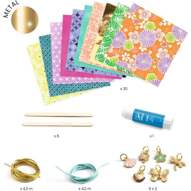 Perles papier et bracelets à créer Chics et dorés - Do it Yourself - Djeco Perles papier et bracelets à créer Chics et dorés - Do it Yourself - Djeco