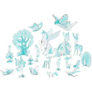 Colorie assemble et joue Diy Monde enchanté - Djeco
