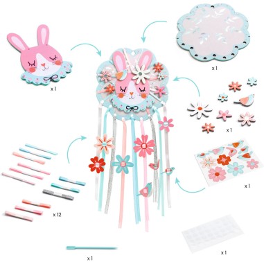 Attrape-rêve à créer Rêveuse - Do it Yourself - Djeco Attrape-rêve à créer Rêveuse - Do it Yourself - Djeco