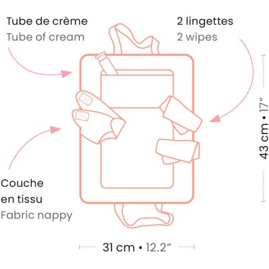 Pomea - Le soin - Sac à  langer Pink Peak - Djeco