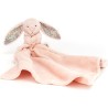 Doudou couverture lapin rose Blossom Blush - Jellycat