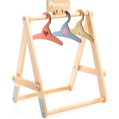 Pomea - Le rangement - Portant vêtements, 3 cintres - Djeco