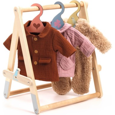 Pomea - Le rangement - Portant vêtements, 3 cintres - Djeco Pomea - Le rangement - Portant vêtements, 3 cintres - Djeco