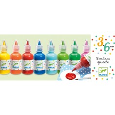 Les Couleurs - Pour Les Petits - 8 Bouteilles De Gouache - Djeco