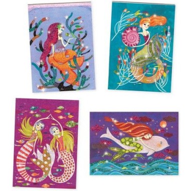 Tableaux de sables à pailleter - La lumière des sirènes - Djeco Tableaux de sables à pailleter - La lumière des sirènes - Djeco