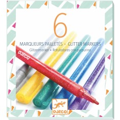 Les Couleurs - 6 Marqueurs Paillettes - Djeco