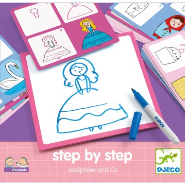 Apprendre à dessiner Step by step Joséphine and Co - Djeco Apprendre à dessiner Step by step Joséphine and Co - Djeco