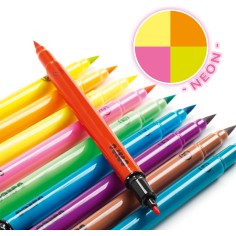 Les Couleurs : 10 Feutres Pinceaux pop - Djeco 2