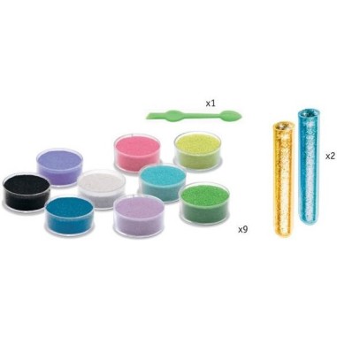 Sables colorés avec paillettes éblouissants oiseaux - Art au numéro - Djeco Sables colorés avec paillettes éblouissants oiseaux - Art au numéro - Djeco