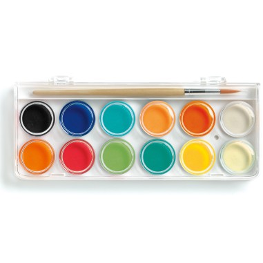 Les Couleurs - Pour Les Grands - 12 Pastilles Gouaches - Djeco Les Couleurs - Pour Les Grands - 12 Pastilles Gouaches - Djeco