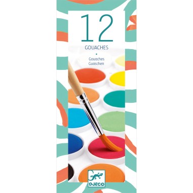 Les Couleurs - Pour Les Grands - 12 Pastilles Gouaches - Djeco Les Couleurs - Pour Les Grands - 12 Pastilles Gouaches - Djeco