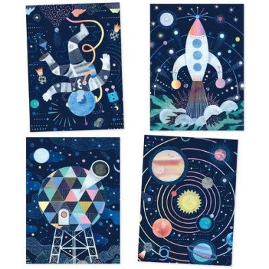 Cartes a gratter Mission cosmique - Djeco Cartes a gratter Mission cosmique - Djeco