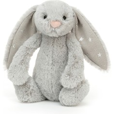 Peluche Lapin Gris/Shimmer étoile Bashful - 18 cm - Jellycat