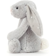 Peluche Lapin Gris/Shimmer étoile Bashful - 18 cm - Jellycat 2