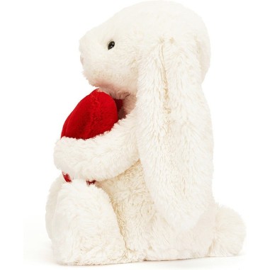 Jellycat Peluche Lapin timide coeur d'amour rouge - Bashful Red