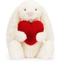 Peluche Lapin timide coeur d'amour rouge - Bashful Red Love Heart Bunny 31 cm - Jellycat