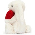 Peluche Lapin timide coeur d'amour rouge - Bashful Red Love Heart Bunny 18 cm - Jellycat