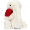 Peluche Lapin timide coeur d'amour rouge - Bashful Red Love Heart Bunny 18 cm - Jellycat