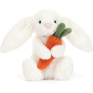 Peluche Lapin timide à la carotte - Bashful Bunny with Carrot 18 cm - Jellycat Peluche Lapin timide à la carotte - Bashful Bunny with Carrot 18 cm - Jellycat