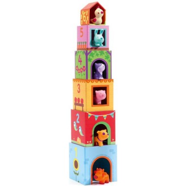 Jeu d'empilage Topanifarm - jouet d'éveil enfant - Djeco