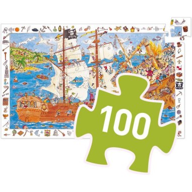 Puzzle observation - Les pirates - 100 pièces - Jeux classiques - Jeux de société - Djeco Puzzle observation - Les pirates - 100 pièces - Jeux classiques - Jeux de société - Djeco