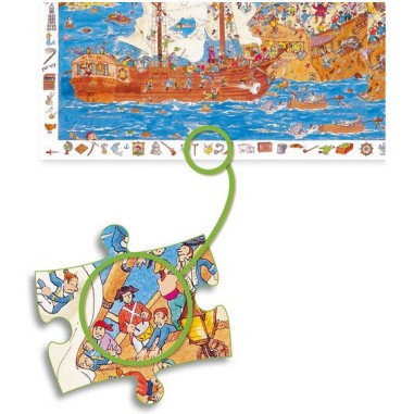 Puzzle observation - Les pirates - 100 pièces - Jeux classiques - Jeux de société - Djeco Puzzle observation - Les pirates - 100 pièces - Jeux classiques - Jeux de société - Djeco