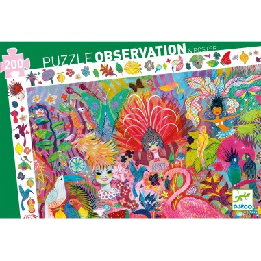Puzzle Observation - Carnaval de Rio – 200 Pièces - Jeux de société Enfants - Djeco Puzzle Observation - Carnaval de Rio – 200 Pièces - Jeux de société Enfants - Djeco