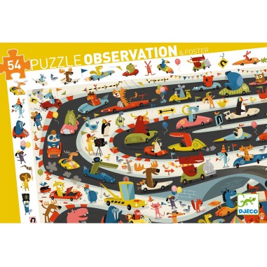 Djeco - Puzzle observation - Rallye automobile - 54 pcs - Fsc Mix Djeco - Puzzle observation - Rallye automobile - 54 pcs - Fsc Mix