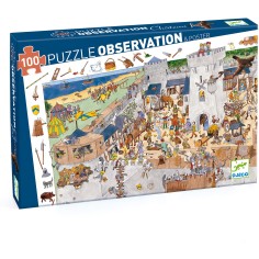 Puzzle observation - le château fort - 100 pièces - Jeux classiques - Jeux de société - Djeco