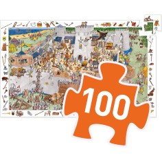 Puzzle observation - le château fort - 100 pièces - Jeux classiques - Jeux de société - Djeco 2