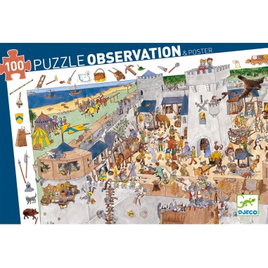 Puzzle observation - le château fort - 100 pièces - Jeux classiques - Jeux de société - Djeco Puzzle observation - le château fort - 100 pièces - Jeux classiques - Jeux de société - Djeco