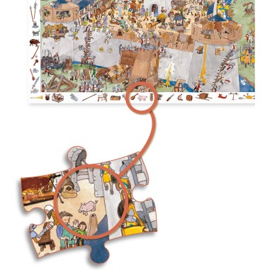 Puzzle observation - le château fort - 100 pièces - Jeux classiques - Jeux de société - Djeco Puzzle observation - le château fort - 100 pièces - Jeux classiques - Jeux de société - Djeco