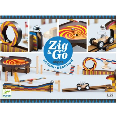 Jeu de billes et circuit Zig and Go Wroom a moteur Djeco Jeu de billes et circuit Zig and Go Wroom a moteur Djeco