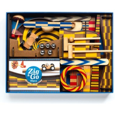 Jeu de billes et circuit Zig and Go Wroom a moteur Djeco Jeu de billes et circuit Zig and Go Wroom a moteur Djeco