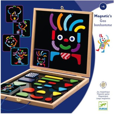 Magnétique Bois: Geobonhomme - Jeu de société - Djeco Magnétique Bois: Geobonhomme - Jeu de société - Djeco